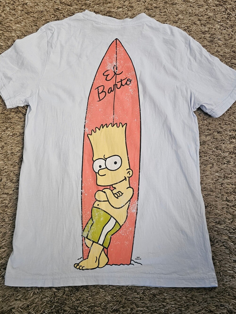H&m Simpsons El Barto Blue T-Shirt Shirt Bart Youth L Print Motif 12-14 Tee Boy